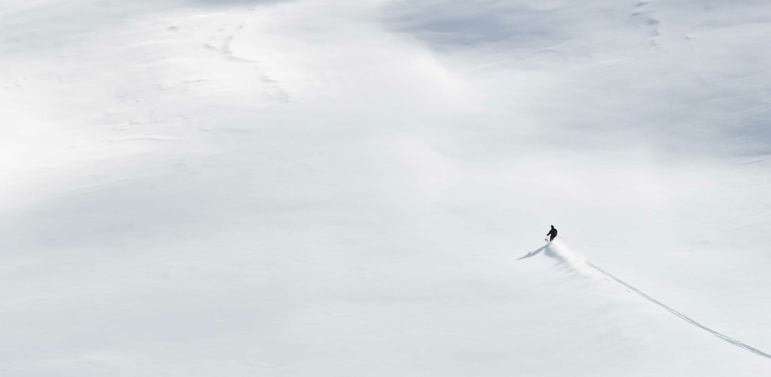 Skier isolated on a mountain.
